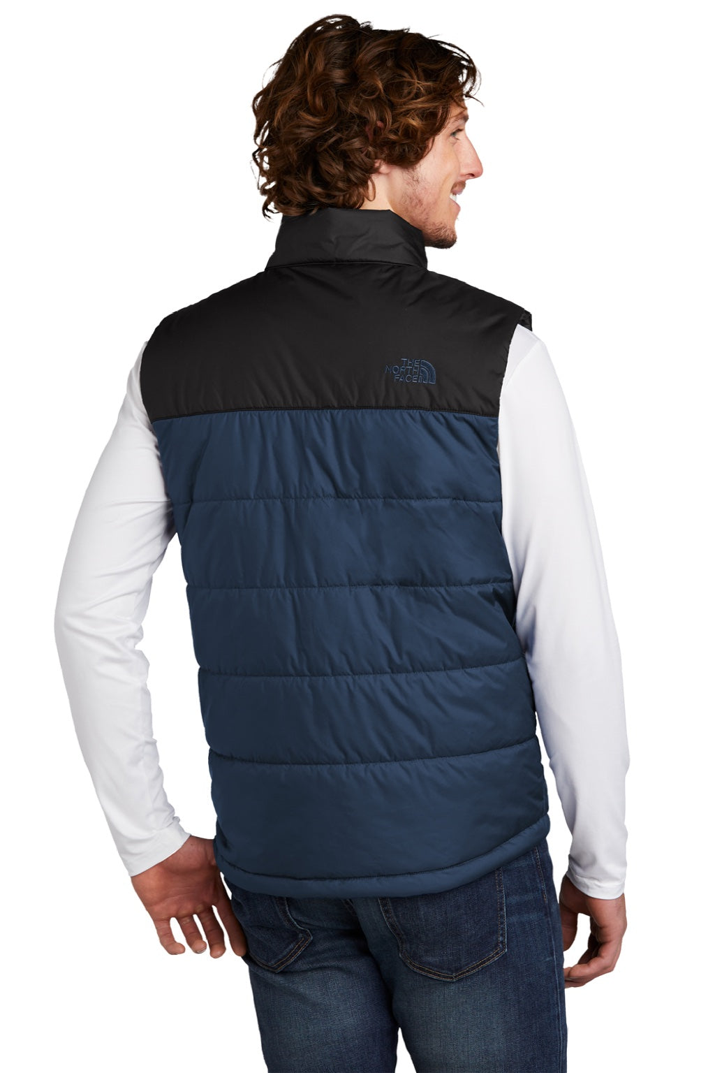 The North Face NF0A529A Mens Water Resistant Everyday Insulated Full Zip Vest Shady Blue Model Back