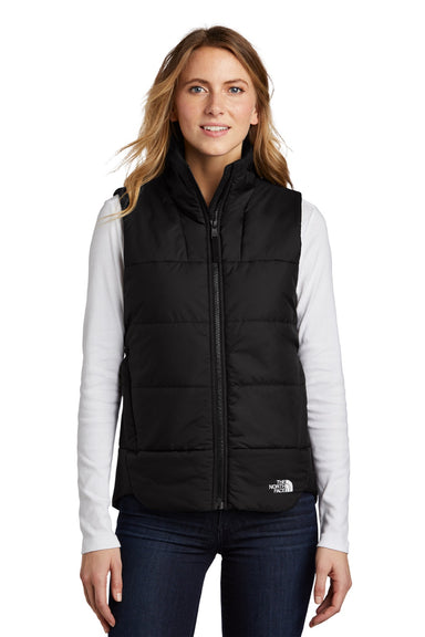 The North Face NF0A529Q Womens Water Resistant Everyday Insulated Full Zip Vest Black Model Front