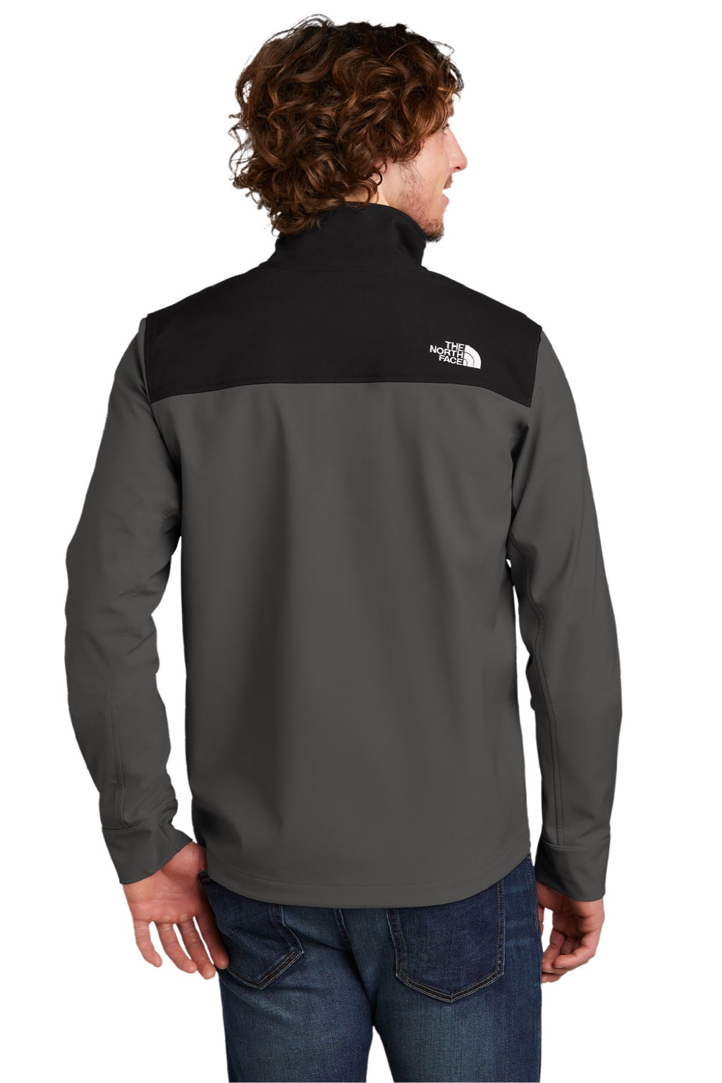The North Face NF0A552Z Mens Castle Rock Wind & Water Resistant Full Zip Jacket Asphalt Grey Model Back