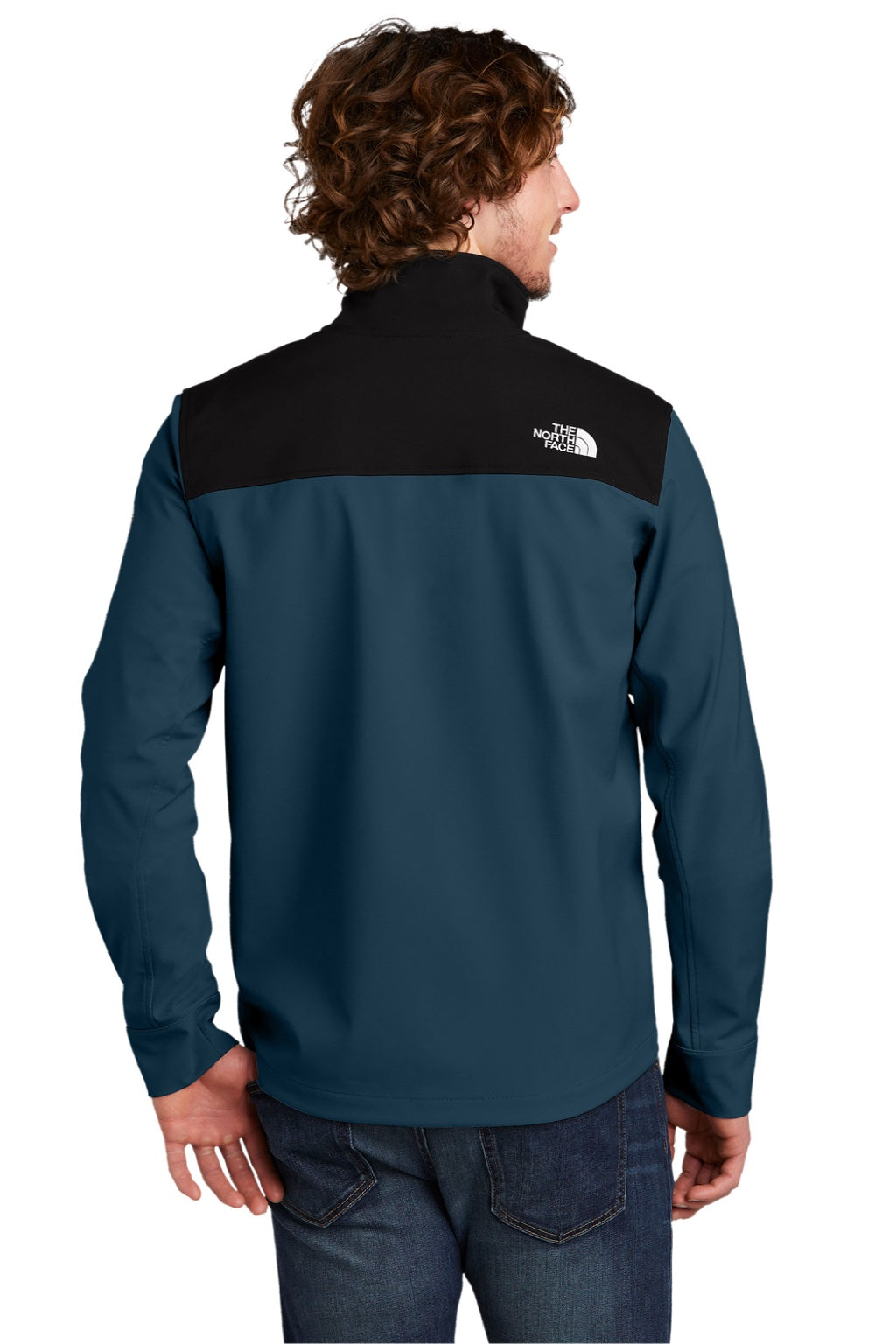 The North Face NF0A552Z Mens Castle Rock Wind & Water Resistant Full Zip Jacket Blue Wing Model Back