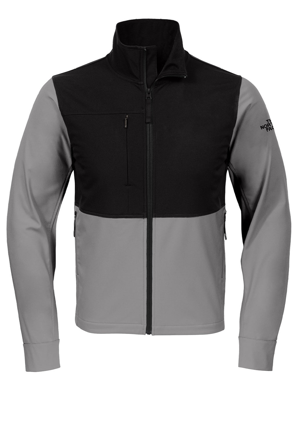 The North Face NF0A552Z Mens Castle Rock Wind & Water Resistant Full Zip Jacket Mid Grey Flat Front