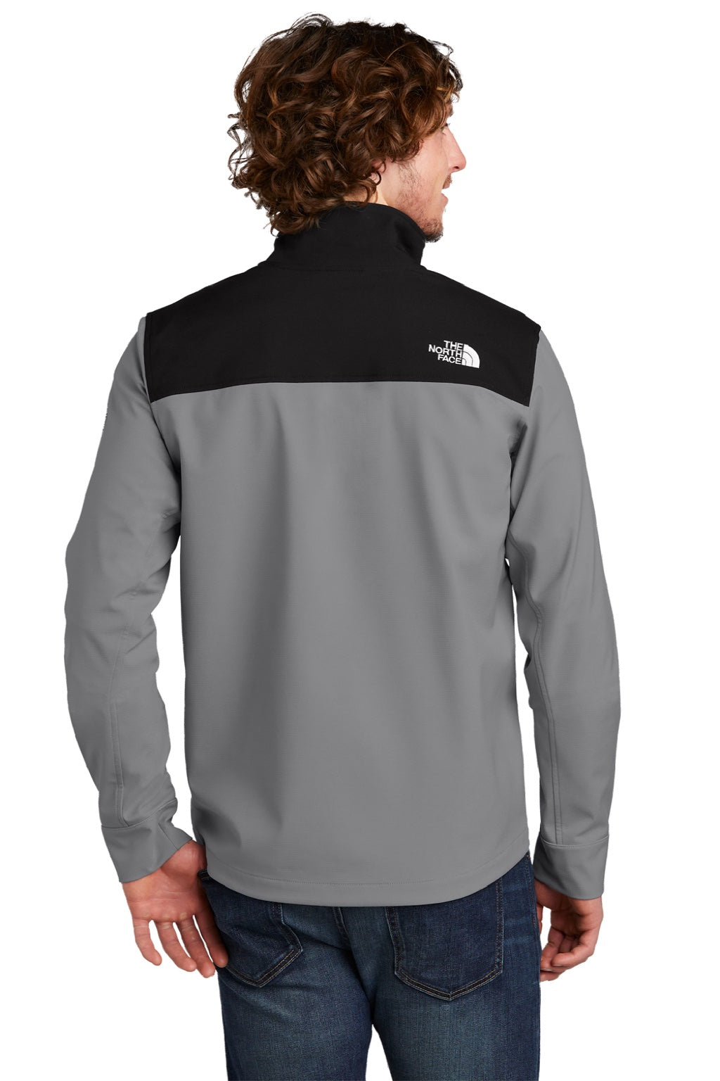 The North Face NF0A552Z Mens Castle Rock Wind & Water Resistant Full Zip Jacket Mid Grey Model Back