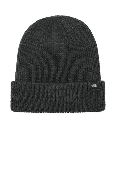 The North Face Hats NF0A5FXY Mens Truckstop Beanie Heather Black Flat Front