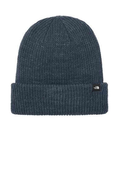 The North Face Hats NF0A5FXY Mens Truckstop Beanie Heather Urban Navy Blue Flat Front