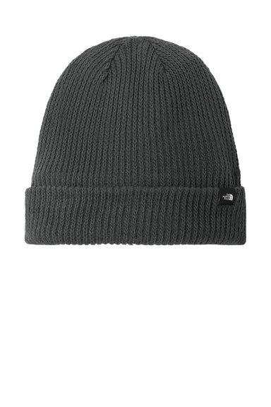 The North Face Hats NF0A7RGH Mens Circular Rib Beanie Asphalt Grey Flat Front