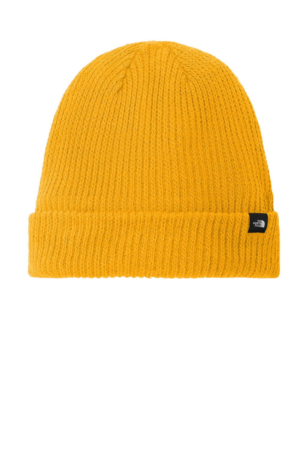 The North Face Hats NF0A7RGH Mens Circular Rib Beanie Yellow Flat Front