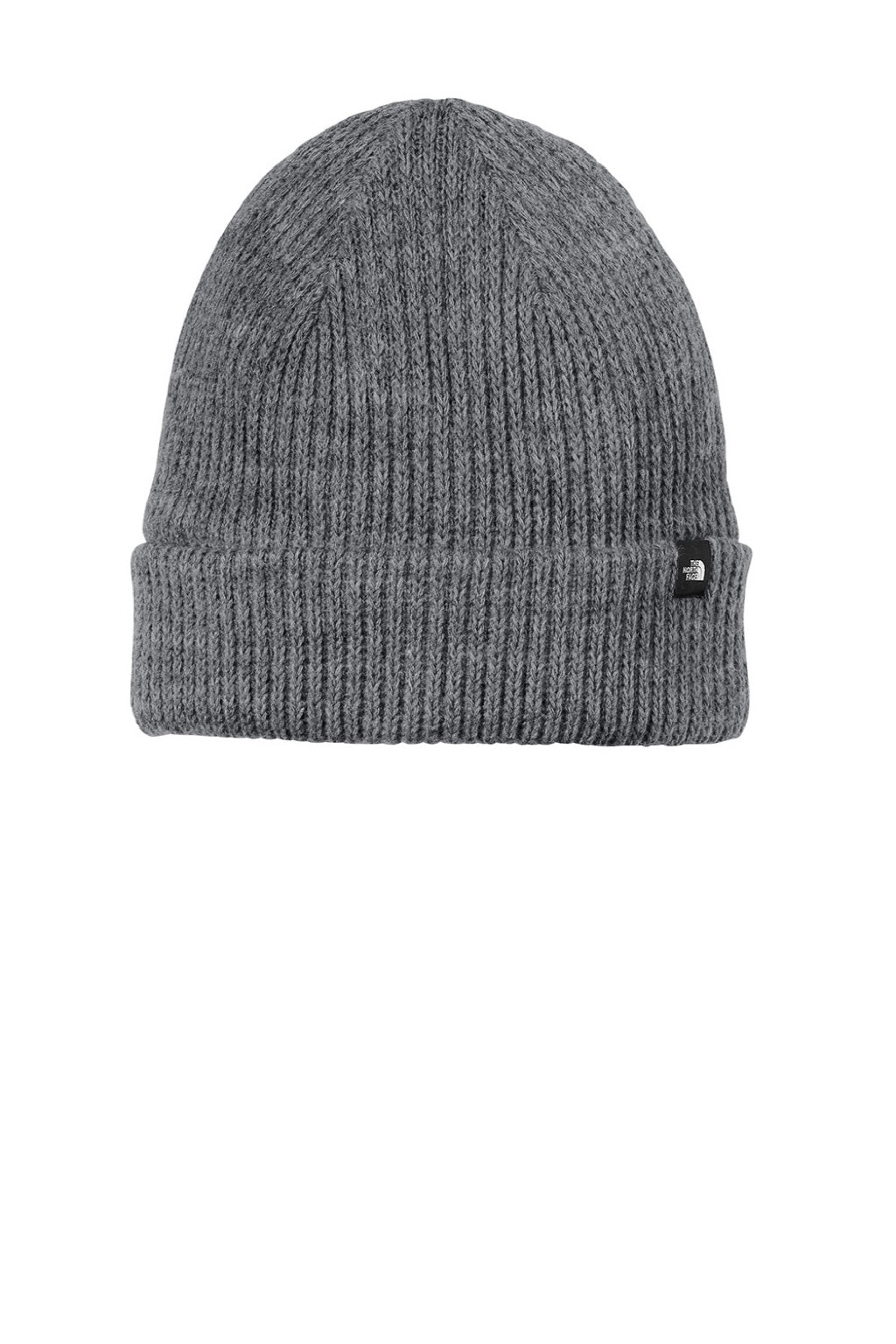 The North Face Hats NF0A7RGH Mens Circular Rib Beanie Heather Medium Grey Flat Front