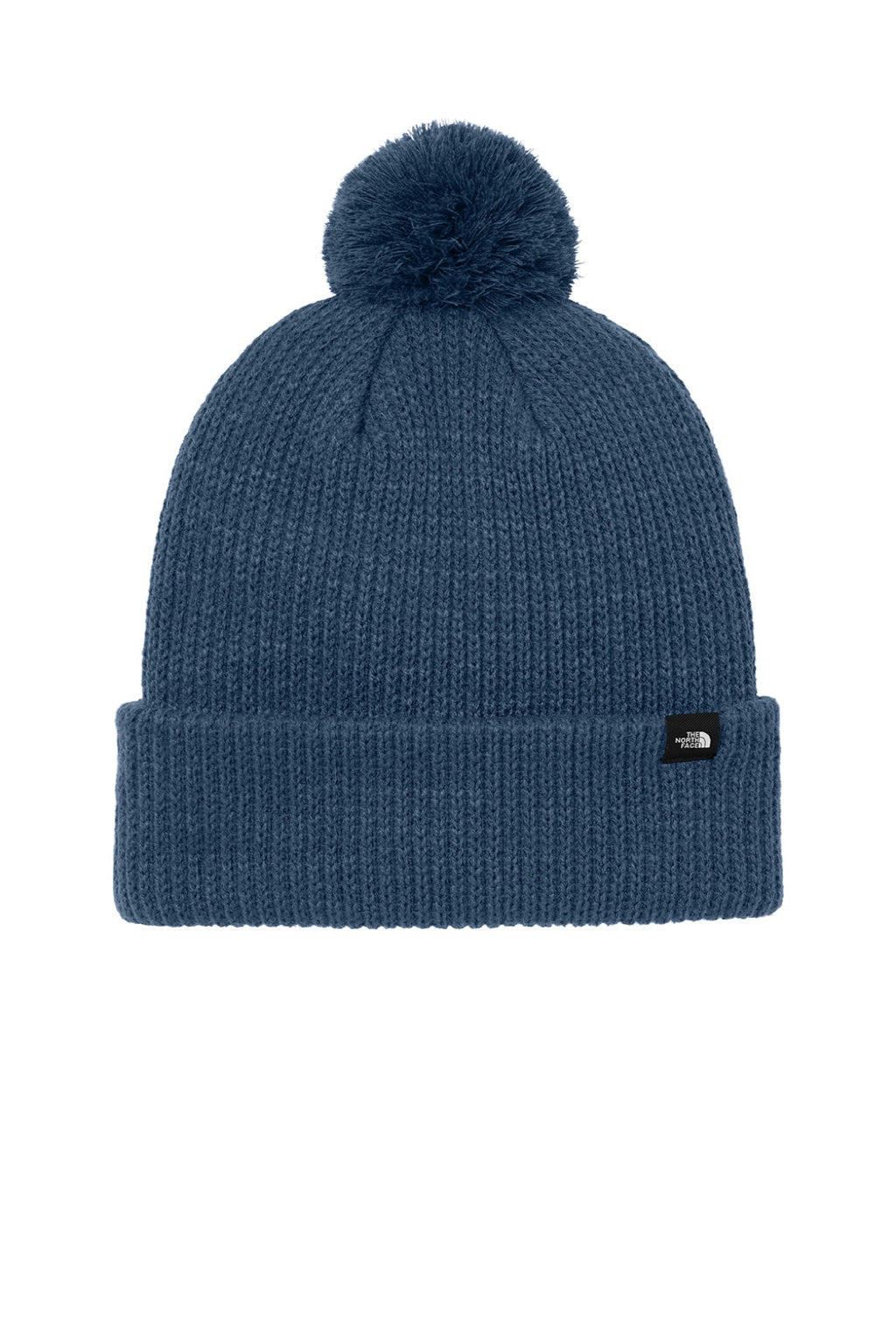 The North Face Hats NF0A7RGI Mens Pom Beanie Shady Blue Flat Front