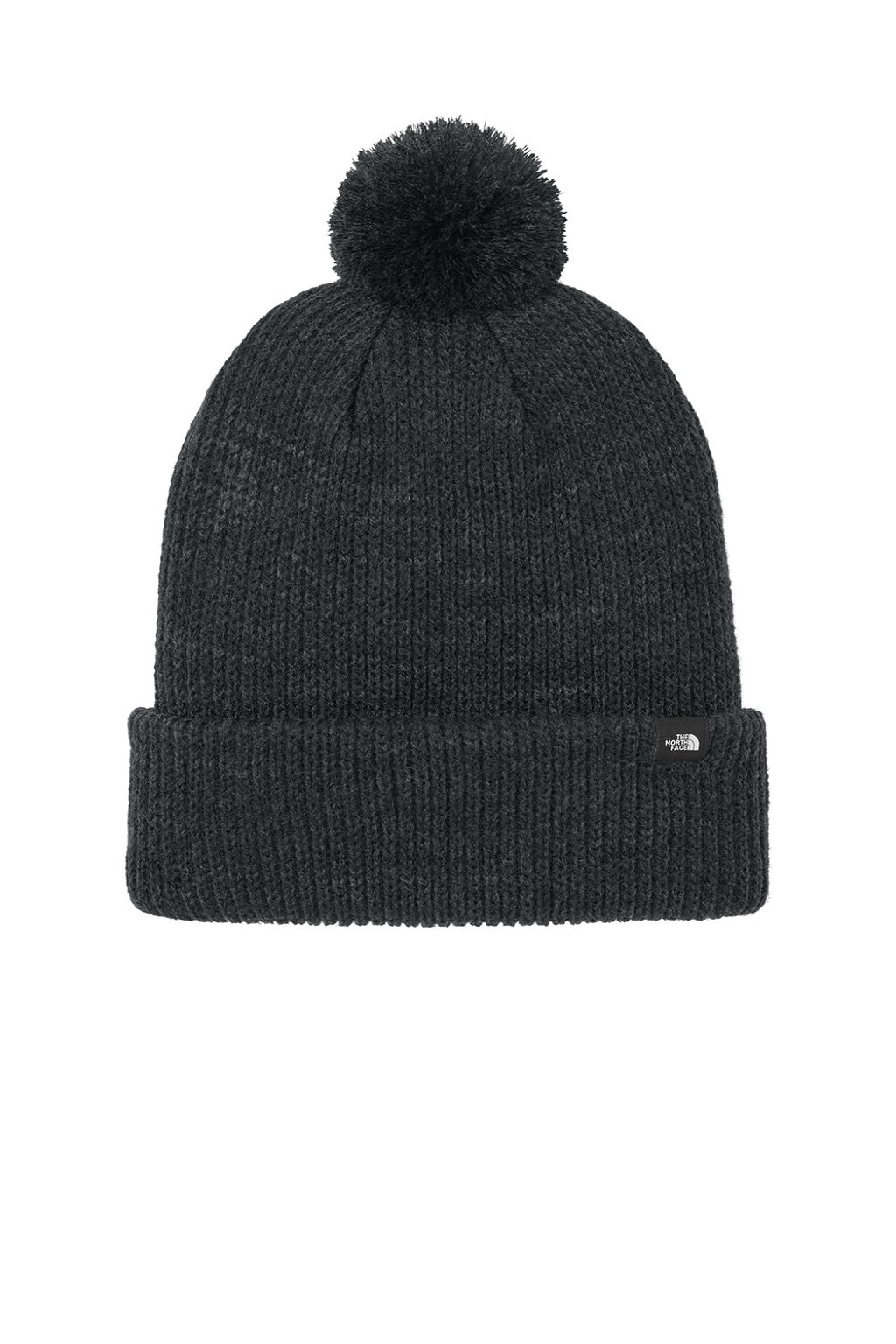 The North Face Hats NF0A7RGI Mens Pom Beanie Heather Black Flat Front