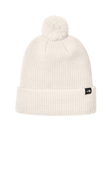The North Face Hats NF0A7RGI Mens Pom Beanie Vintage White Flat Front