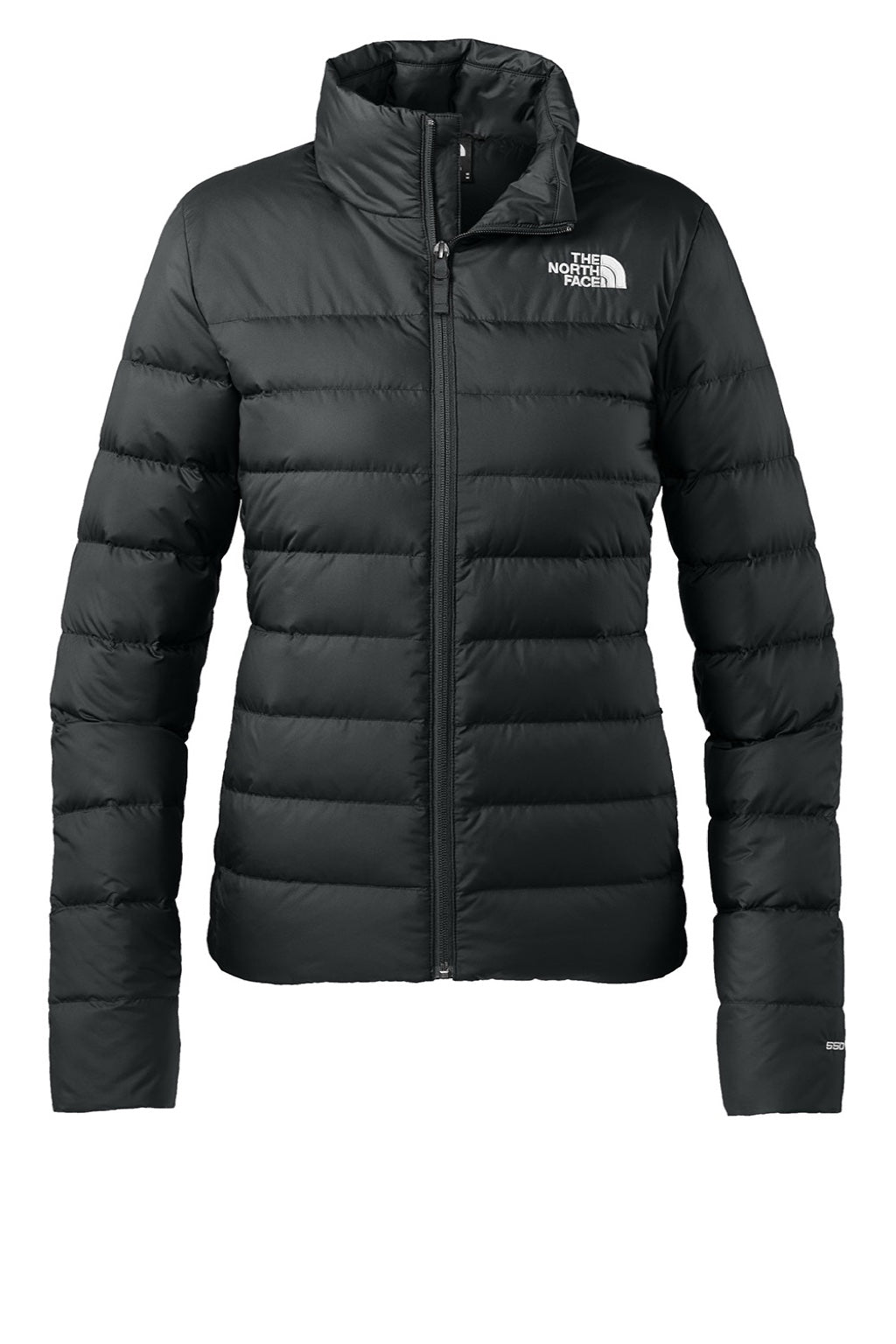 The North Face NF0A7V4G Womens Down Hybrid Water Resistant Full Zip Jacket Black Flat Front