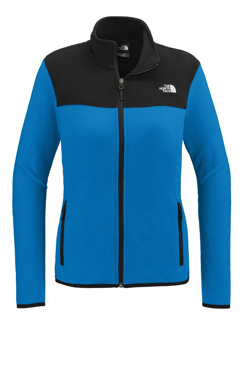 The North Face NF0A7V4K Womens Glacier Fleece Full Zip Jacket Hero Blue/Black Flat Front