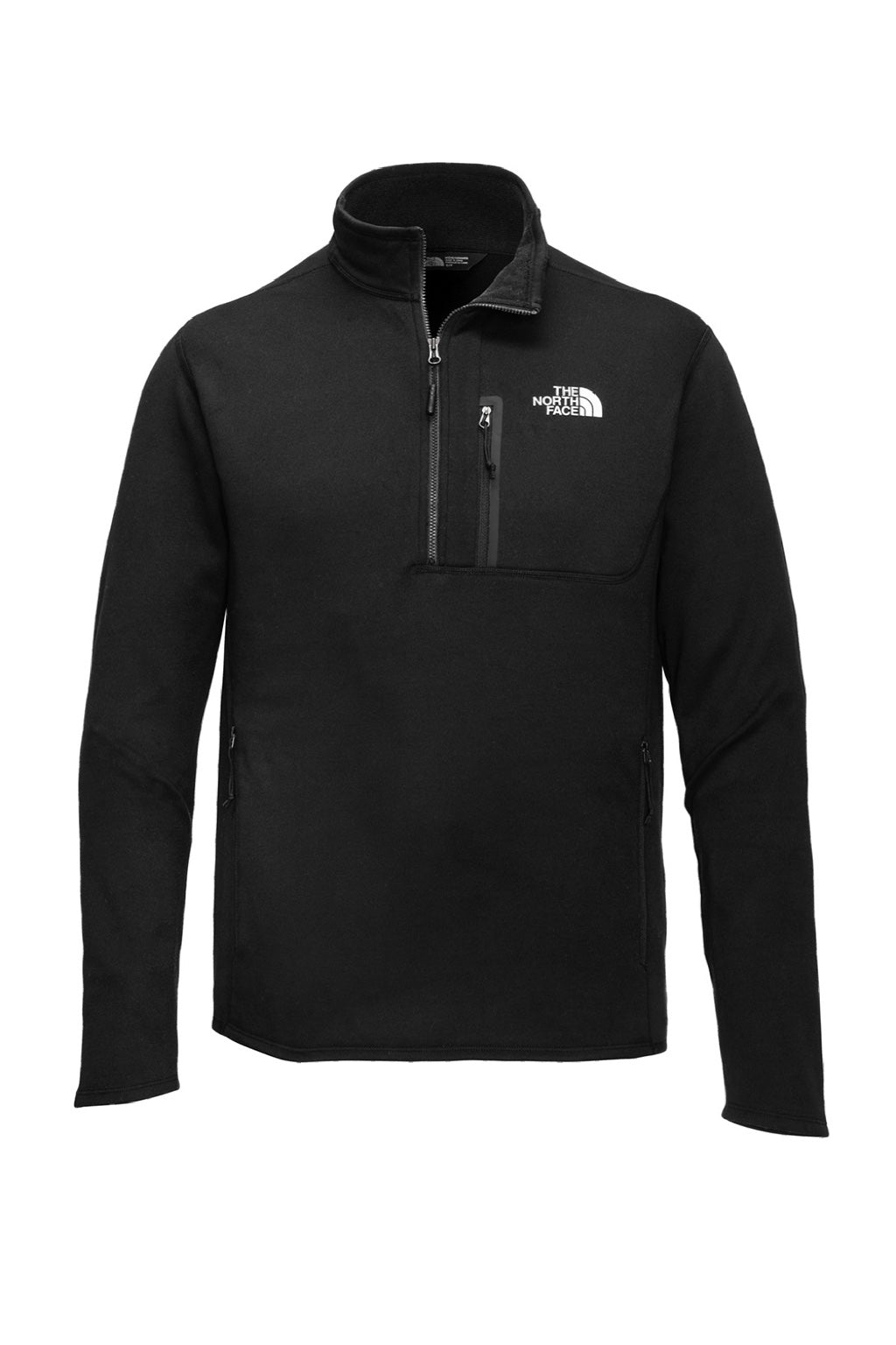 The North Face NF0A7V63 Mens Skyline 1/4 Zip Fleece Jacket Black Flat Front