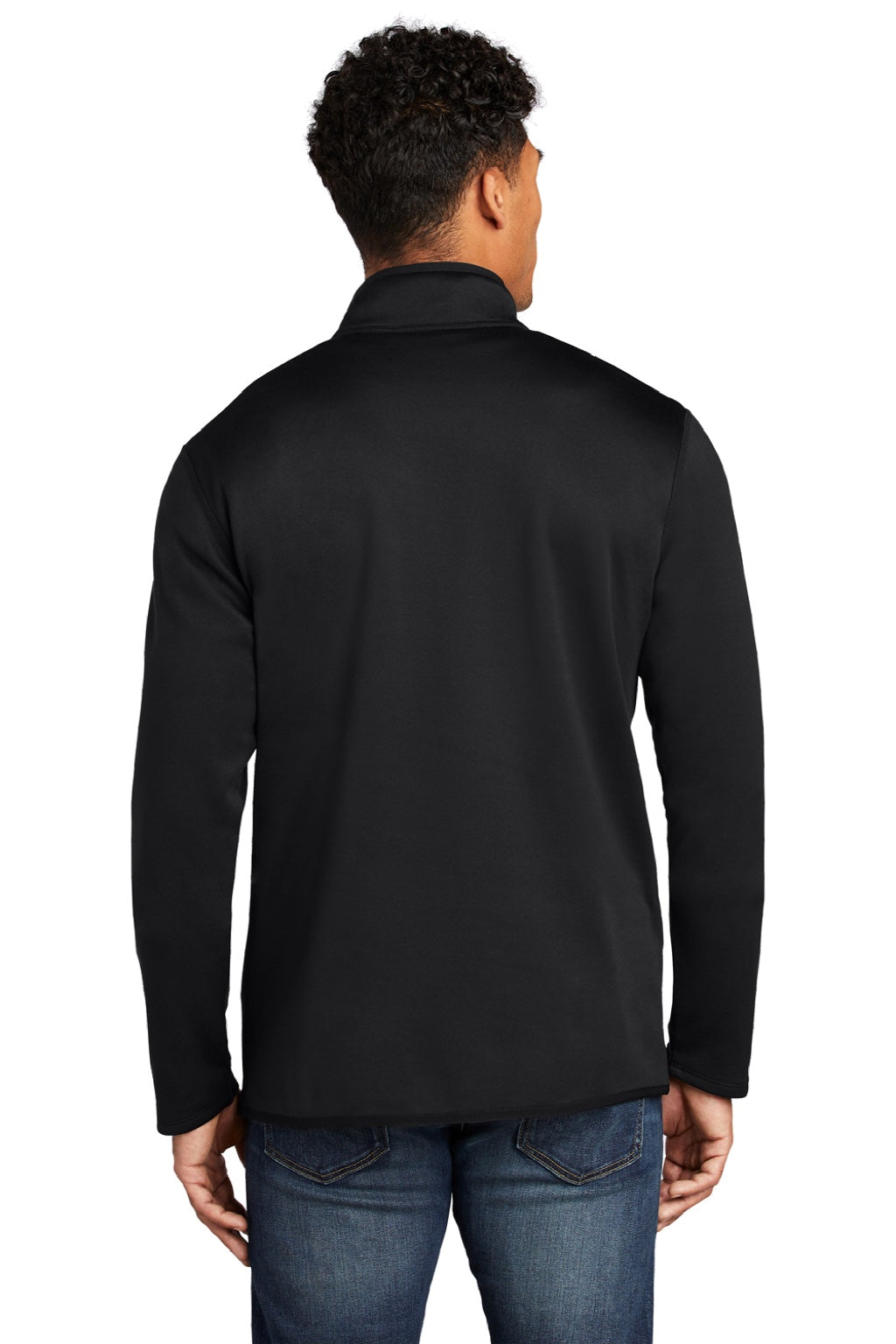 The North Face NF0A7V63 Mens Skyline 1/4 Zip Fleece Jacket Black Model Back
