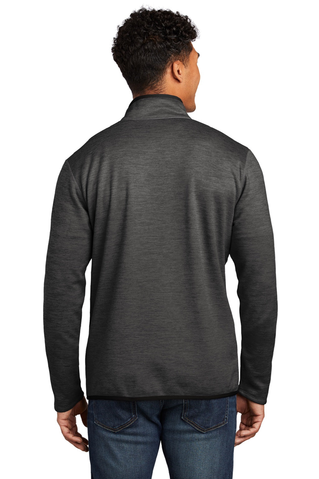 The North Face NF0A7V63 Mens Skyline 1/4 Zip Fleece Jacket Heather Dark Grey Model Back