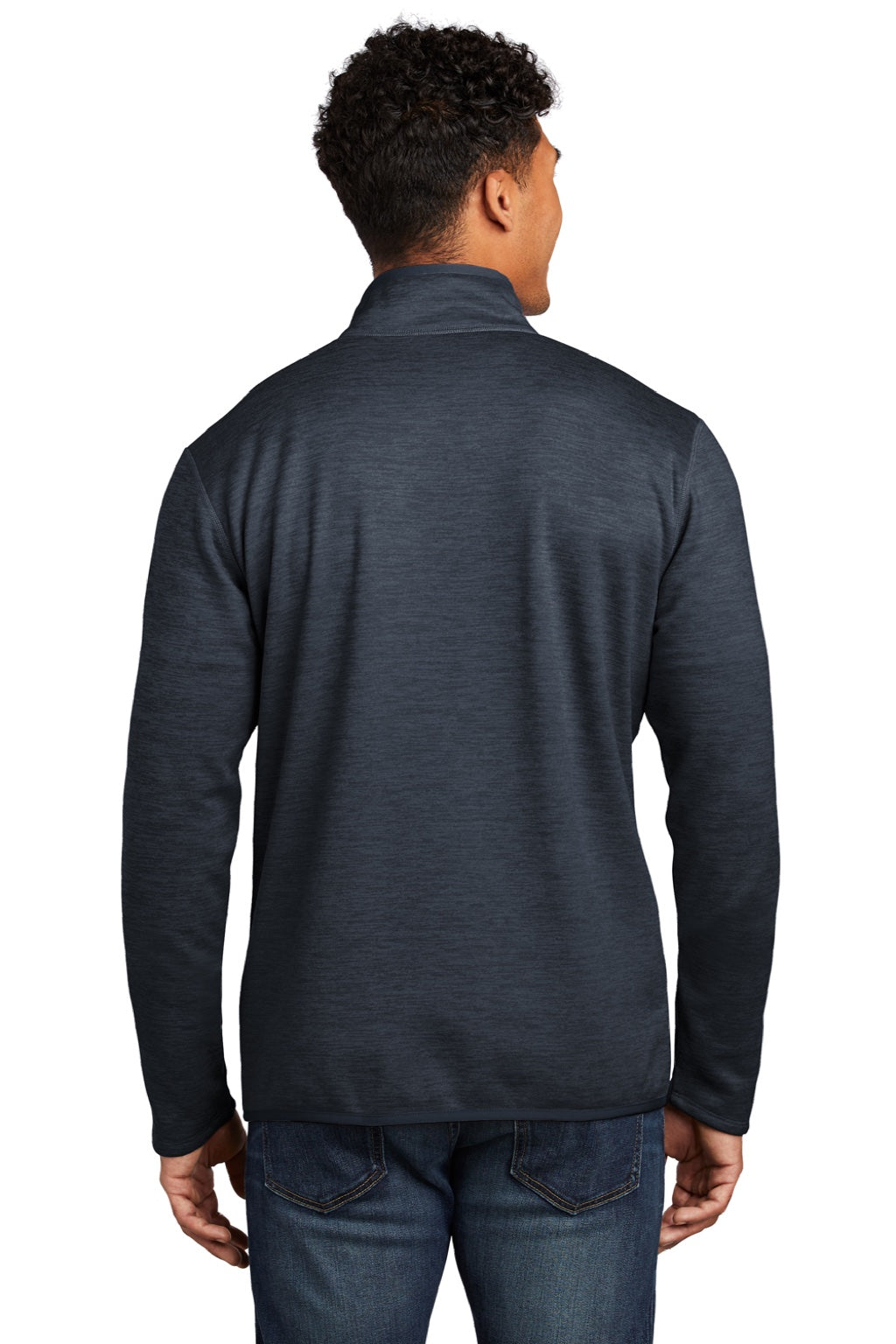 The North Face NF0A7V63 Mens Skyline 1/4 Zip Fleece Jacket Heather Urban Navy Blue Model Back