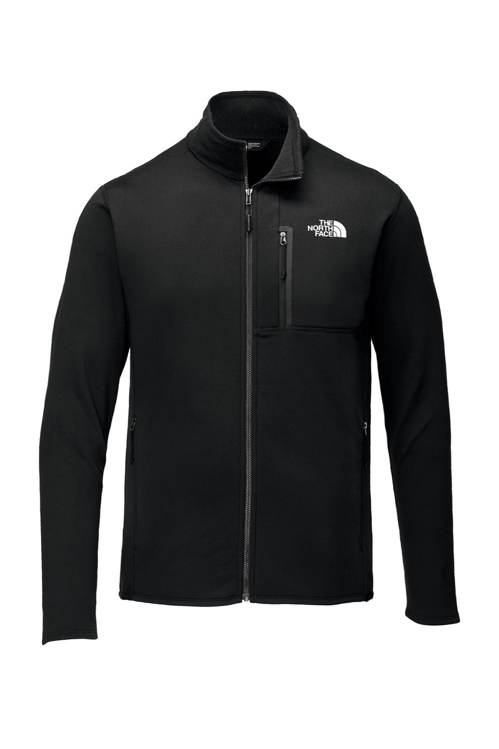 The North Face NF0A7V64 Mens Skyline Full Zip Fleece Jacket Black Flat Front