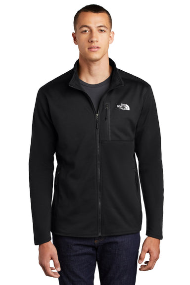 The North Face NF0A7V64 Mens Skyline Full Zip Fleece Jacket Black Model Front