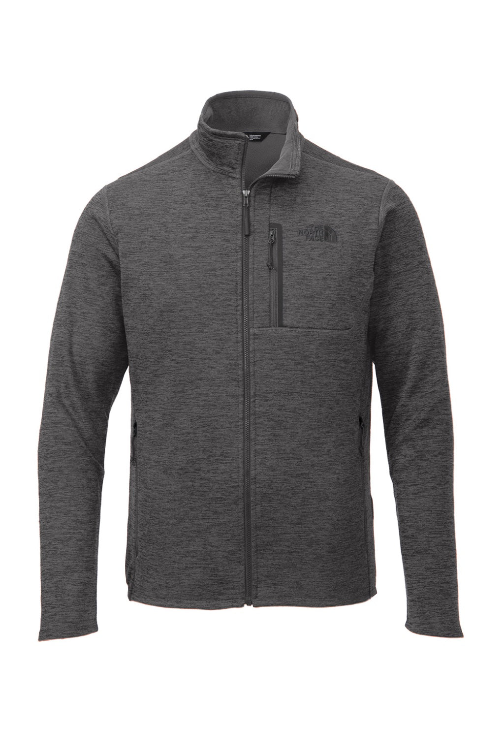 The North Face NF0A7V64 Mens Skyline Full Zip Fleece Jacket Heather Dark Grey Flat Front