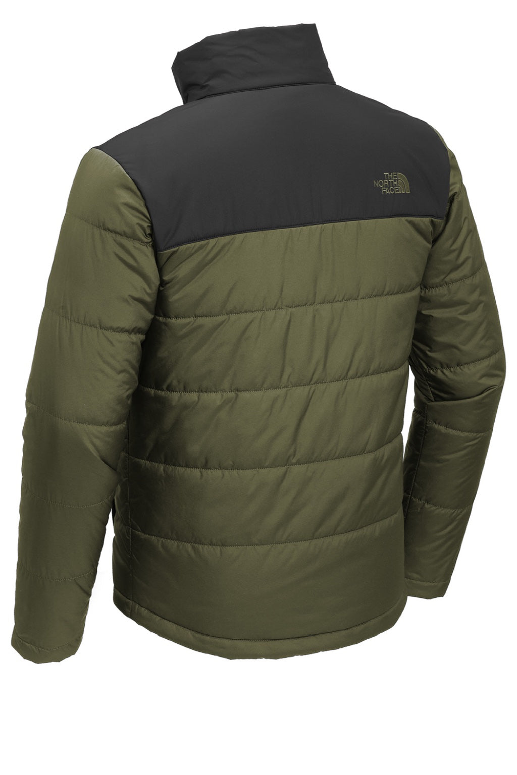 The North Face NF0A7V6J Mens Everyday Water Resistant Insulated Full Zip Jacket Burnt Olive Green Flat Back