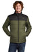 The North Face NF0A7V6J Mens Everyday Water Resistant Insulated Full Zip Jacket Burnt Olive Green Model Front