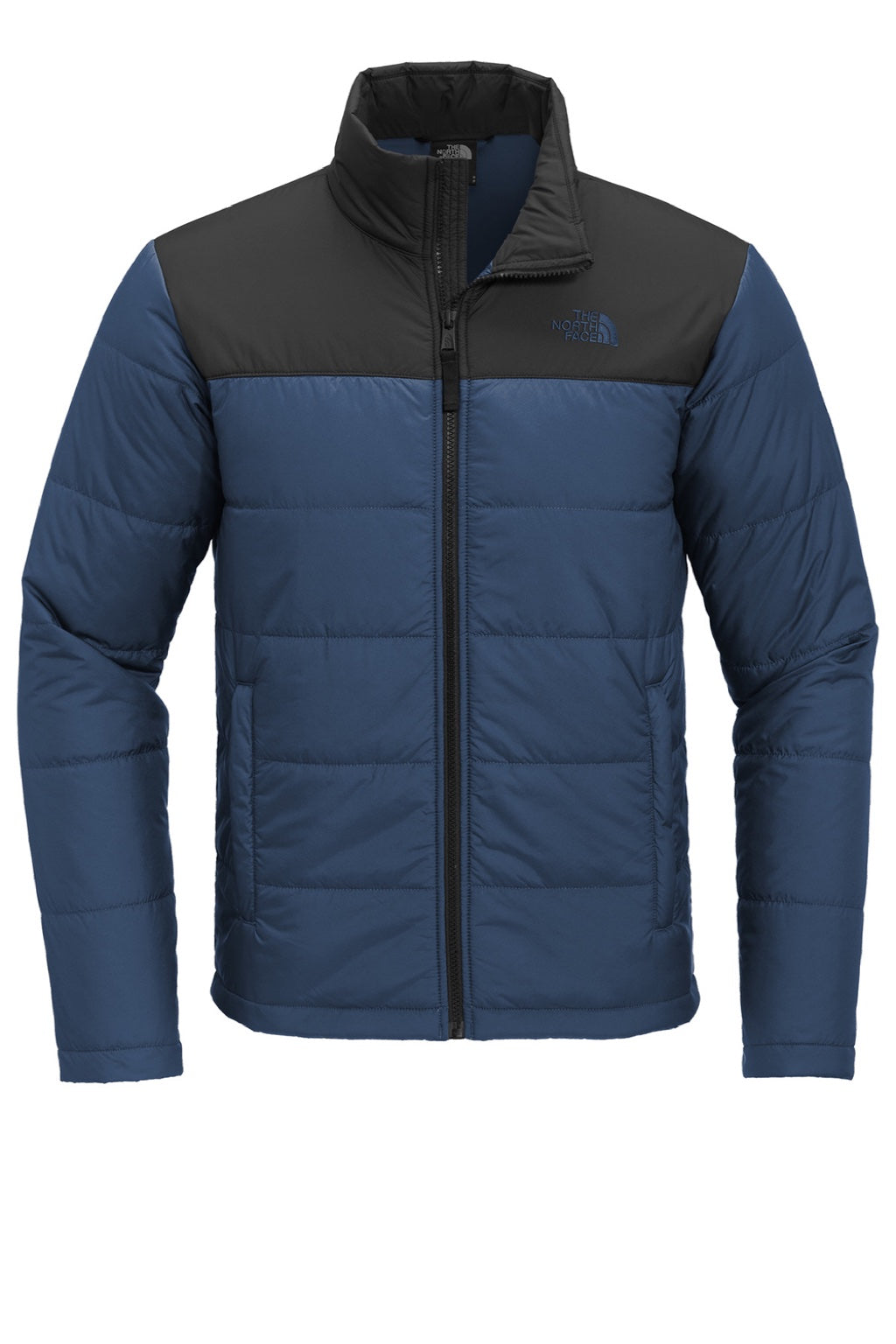 The North Face NF0A7V6J Mens Everyday Water Resistant Insulated Full Zip Jacket Shady Blue Flat Front