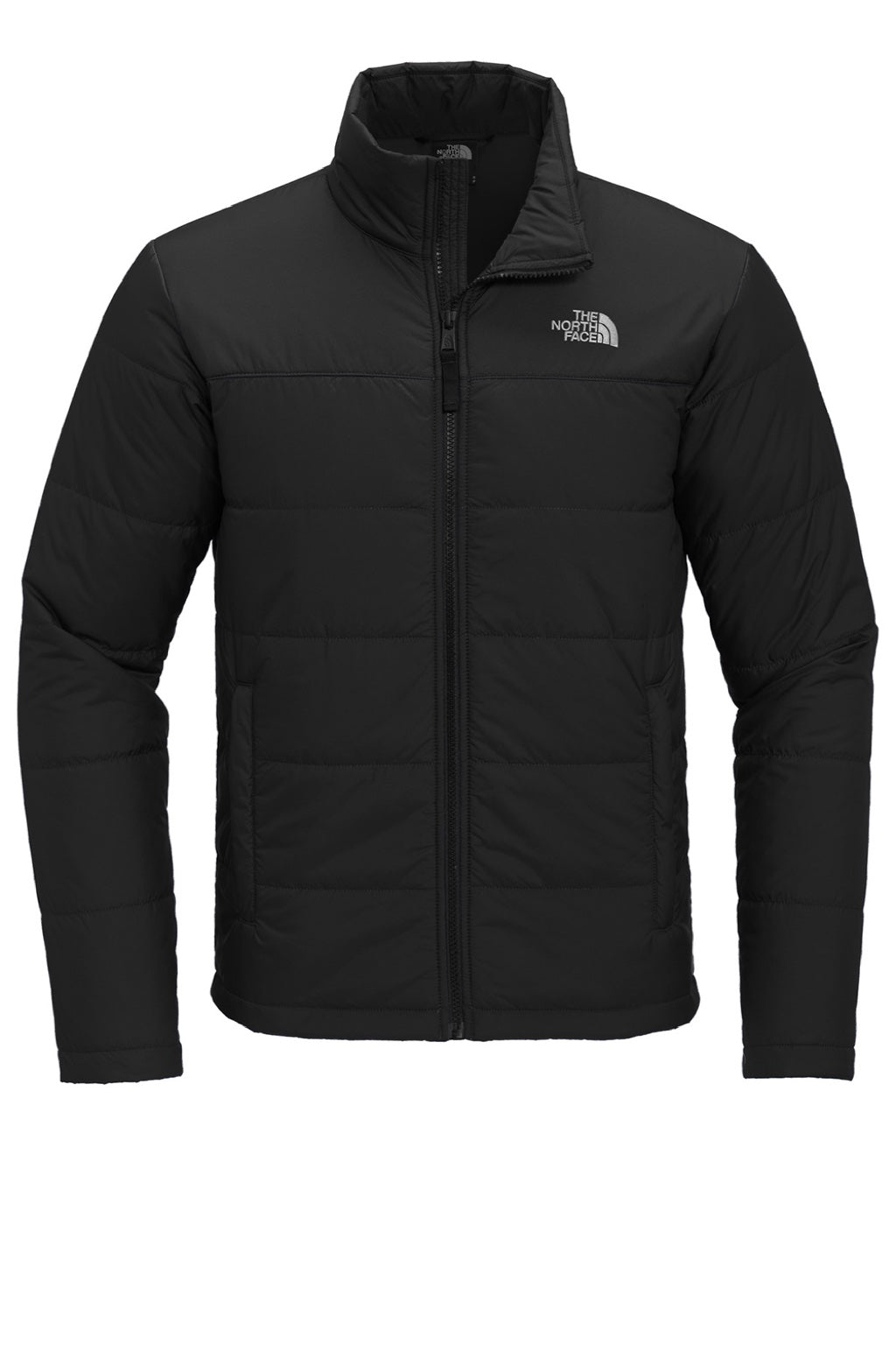 The North Face NF0A7V6J Mens Everyday Water Resistant Insulated Full Zip Jacket Black Flat Front