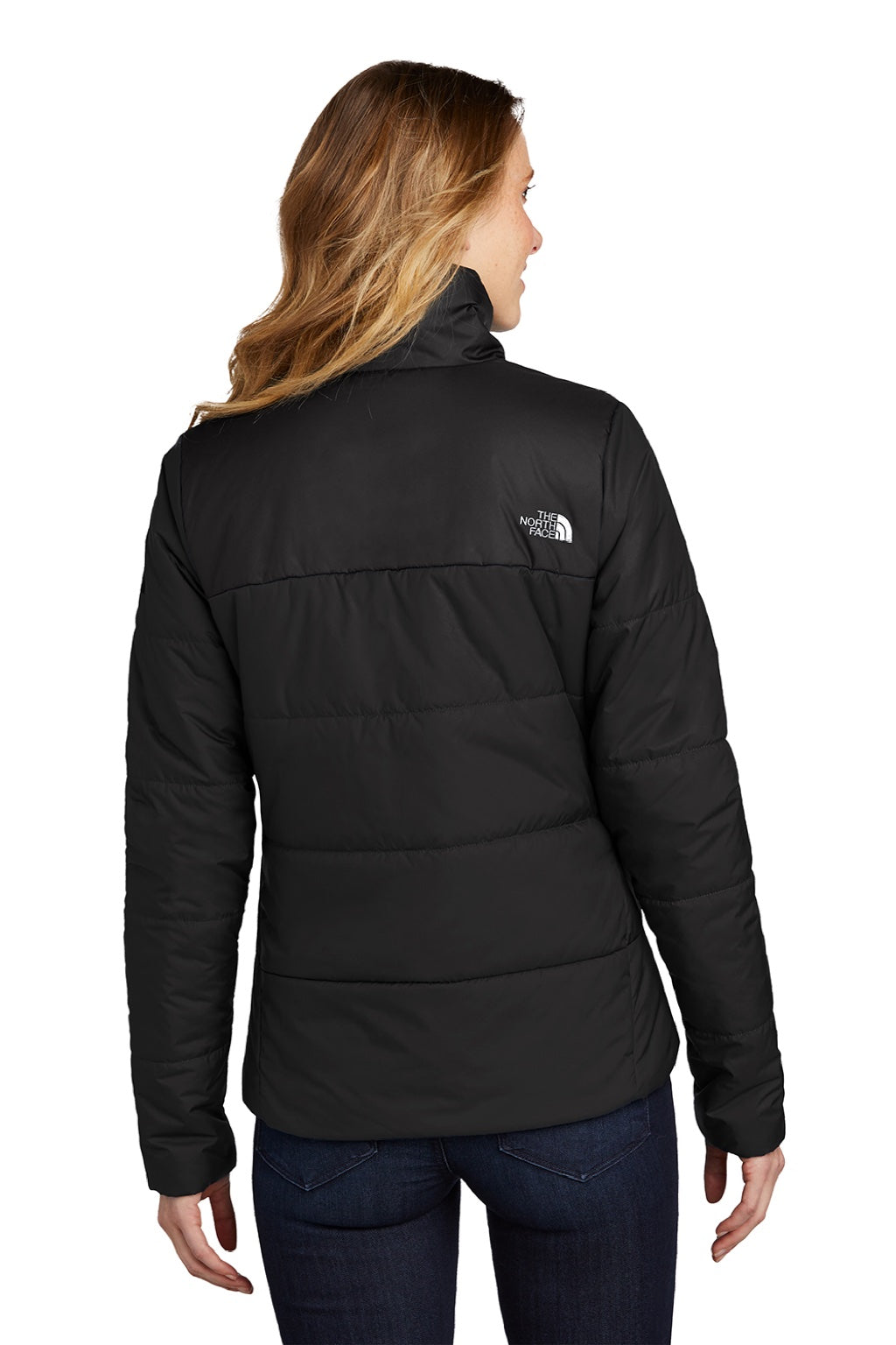 The North Face NF0A7V6K Womens Everyday Water Resistant Insulated Full Zip Jacket Black Model Back