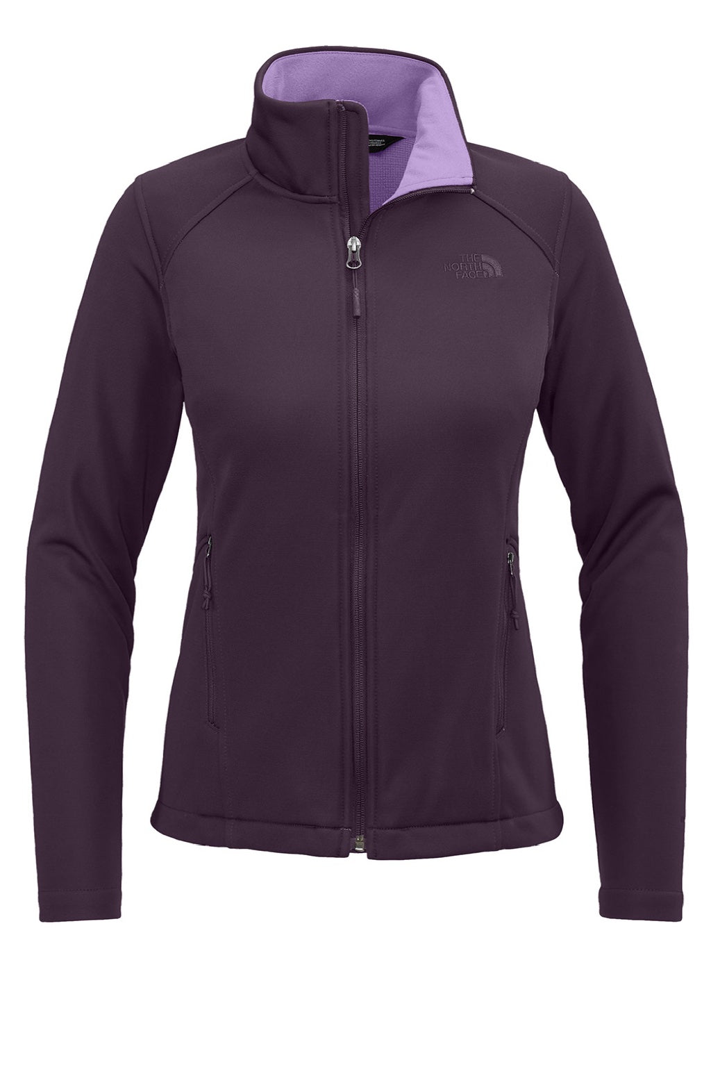 The North Face NF0A88D4 Womens Ridgewall Wind & Water Resistant Soft Shell Full Zip Jacket Blackberry Wine Purple Flat Front