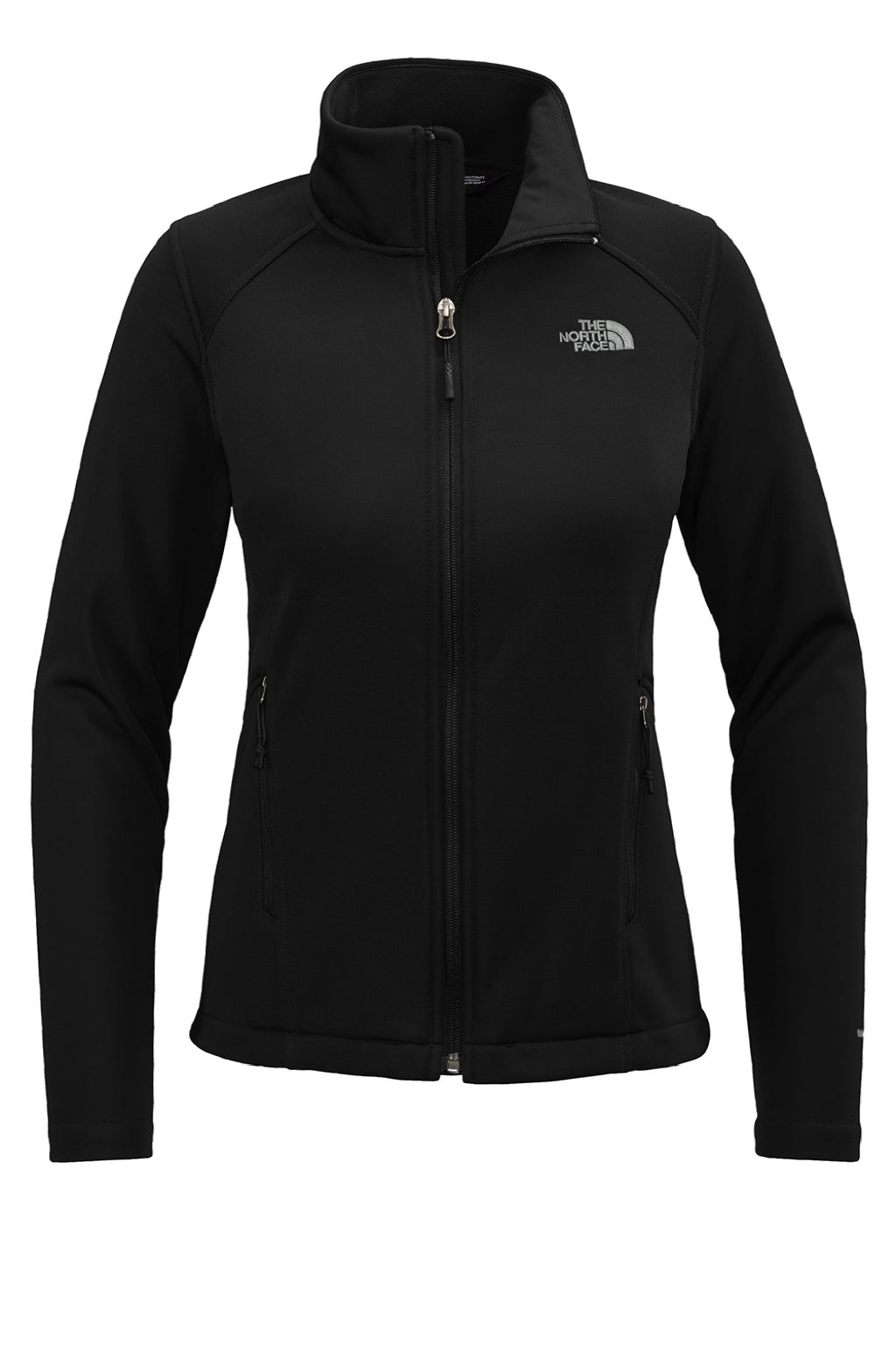 The North Face NF0A88D4 Womens Ridgewall Wind & Water Resistant Soft Shell Full Zip Jacket Black Flat Front