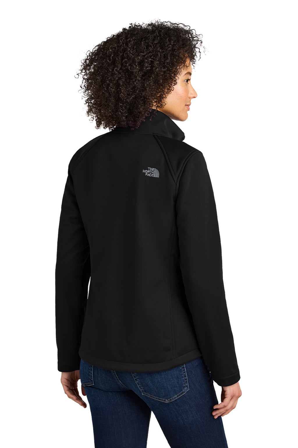 The North Face NF0A88D4 Womens Ridgewall Wind & Water Resistant Soft Shell Full Zip Jacket Black Model Back