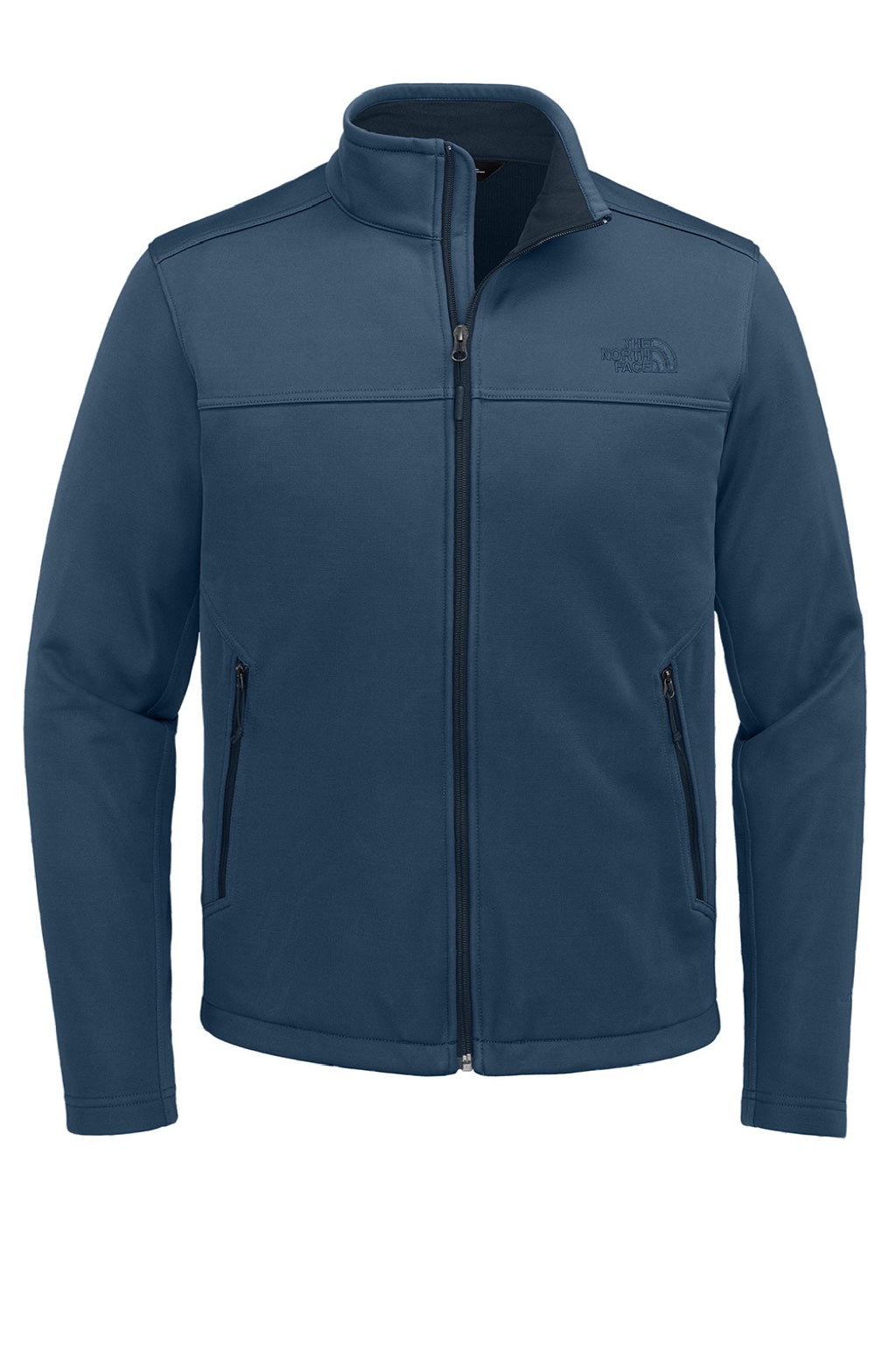 The North Face NF0A88D5 Mens Ridgewall Wind & Water Resistant Soft Shell Full Zip Jacket Shady Blue Flat Front