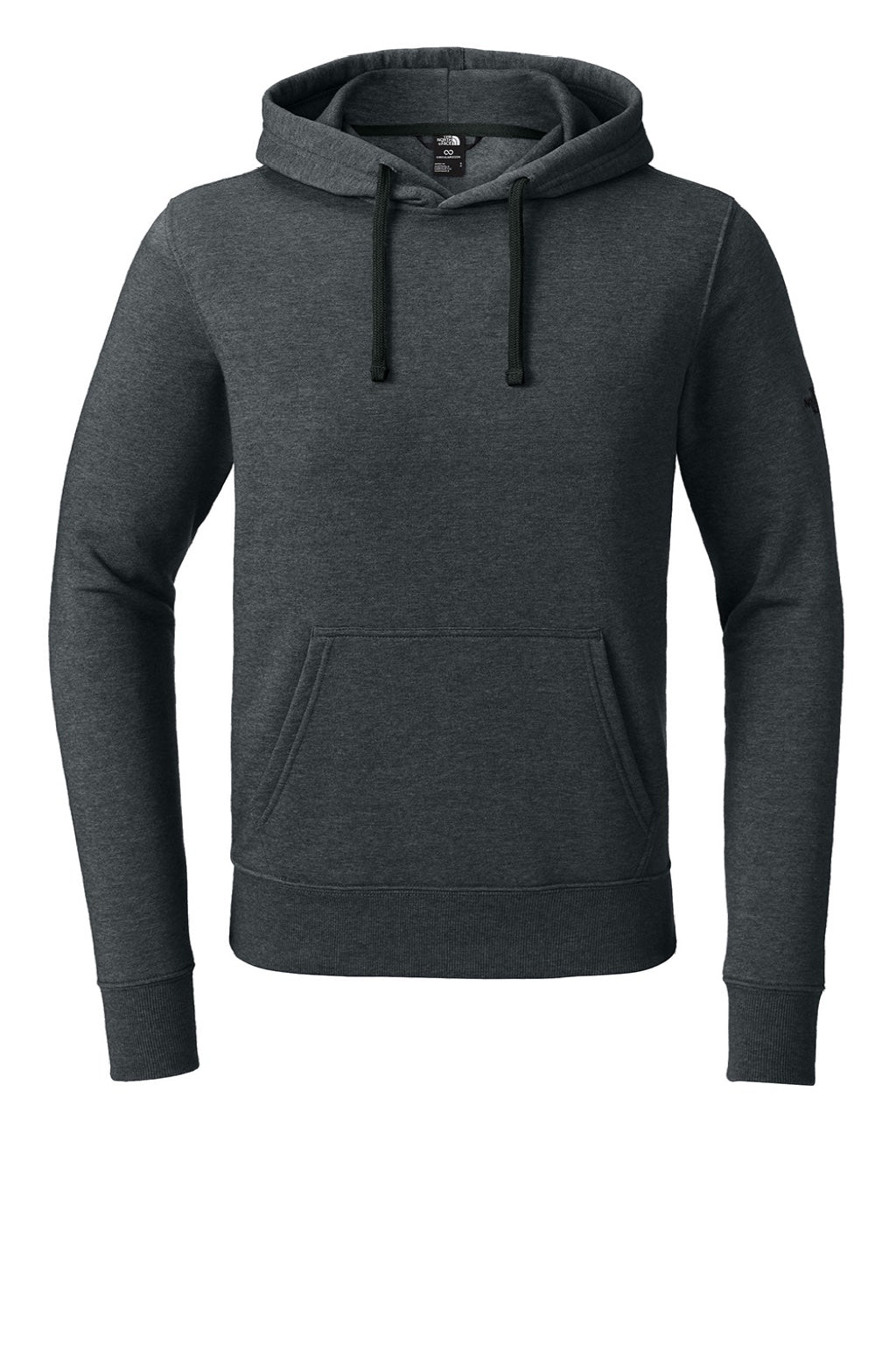 The North Face NF0A8AU0 Mens Hooded Sweatshirt Hoodie w/ Pouch Pocket Heather Black Flat Front