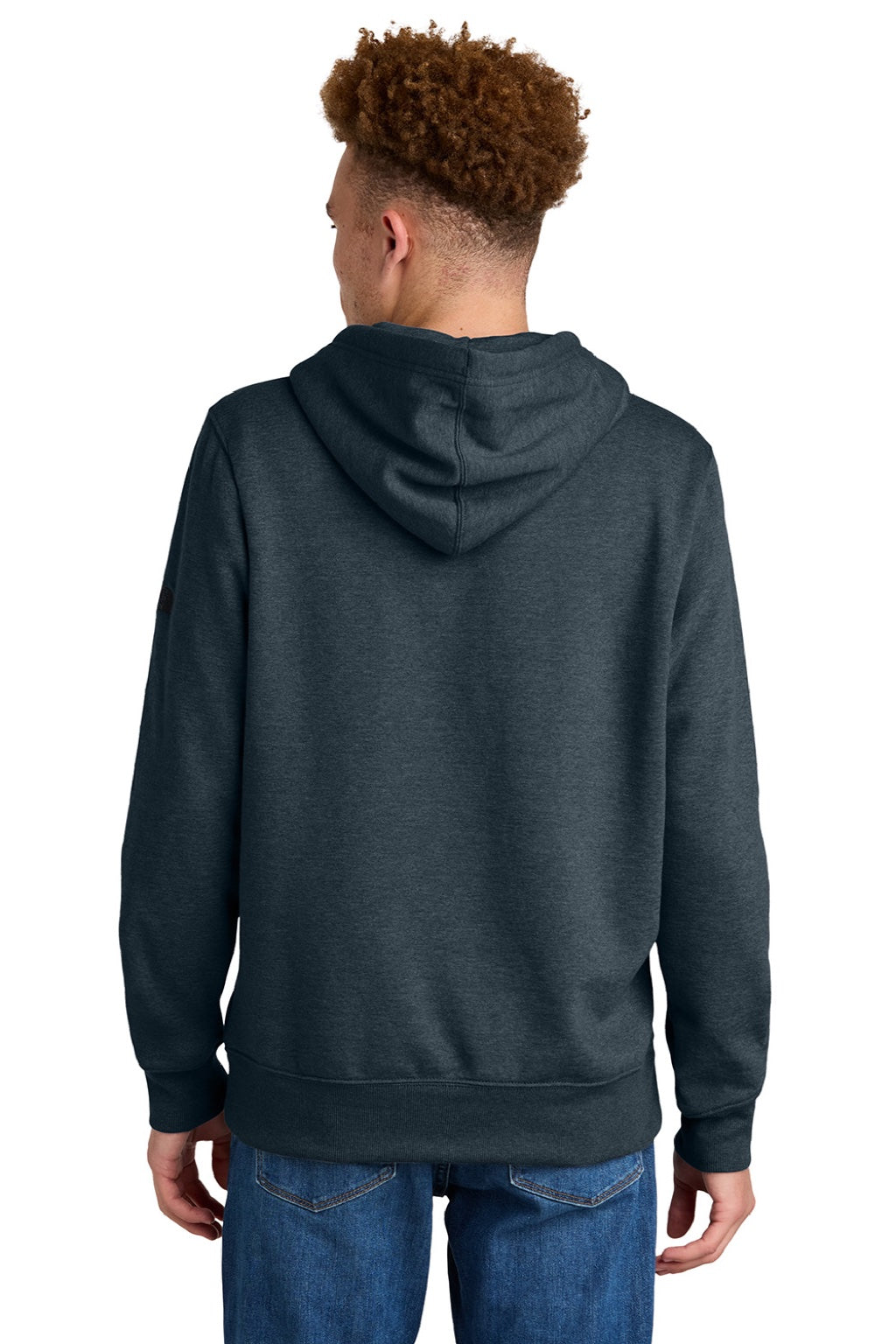 The North Face NF0A8AU0 Mens Hooded Sweatshirt Hoodie w/ Pouch Pocket Heather Urban Navy Blue Model Back