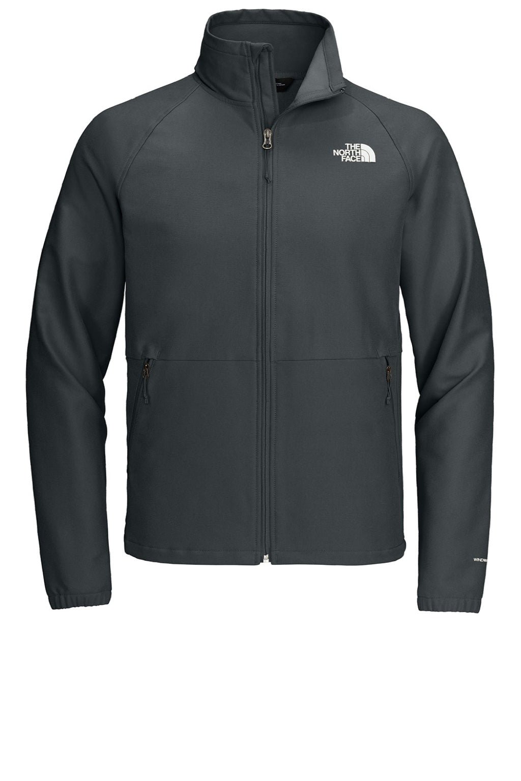 The North Face NF0A8BUD Mens Barr Lake Water Resistant Soft Shell Full Zip Jacket Heahter Dark Asphalt Grey Flat Front
