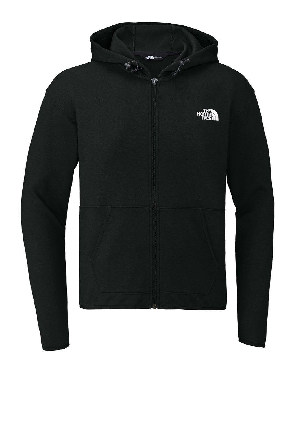 The North Face NF0A8BUS Mens Double Knit Full Zip Hooded Sweatshirt Hoodie w/ Pockets Black Flat Front