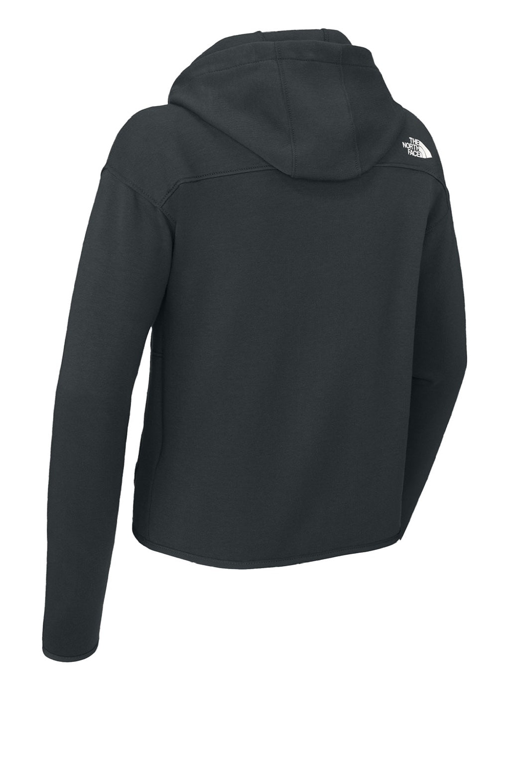 The North Face NF0A8BUT Womens Double Knit Full Zip Hooded Sweatshirt Hoodie w/ Pockets Asphalt Grey Flat Back