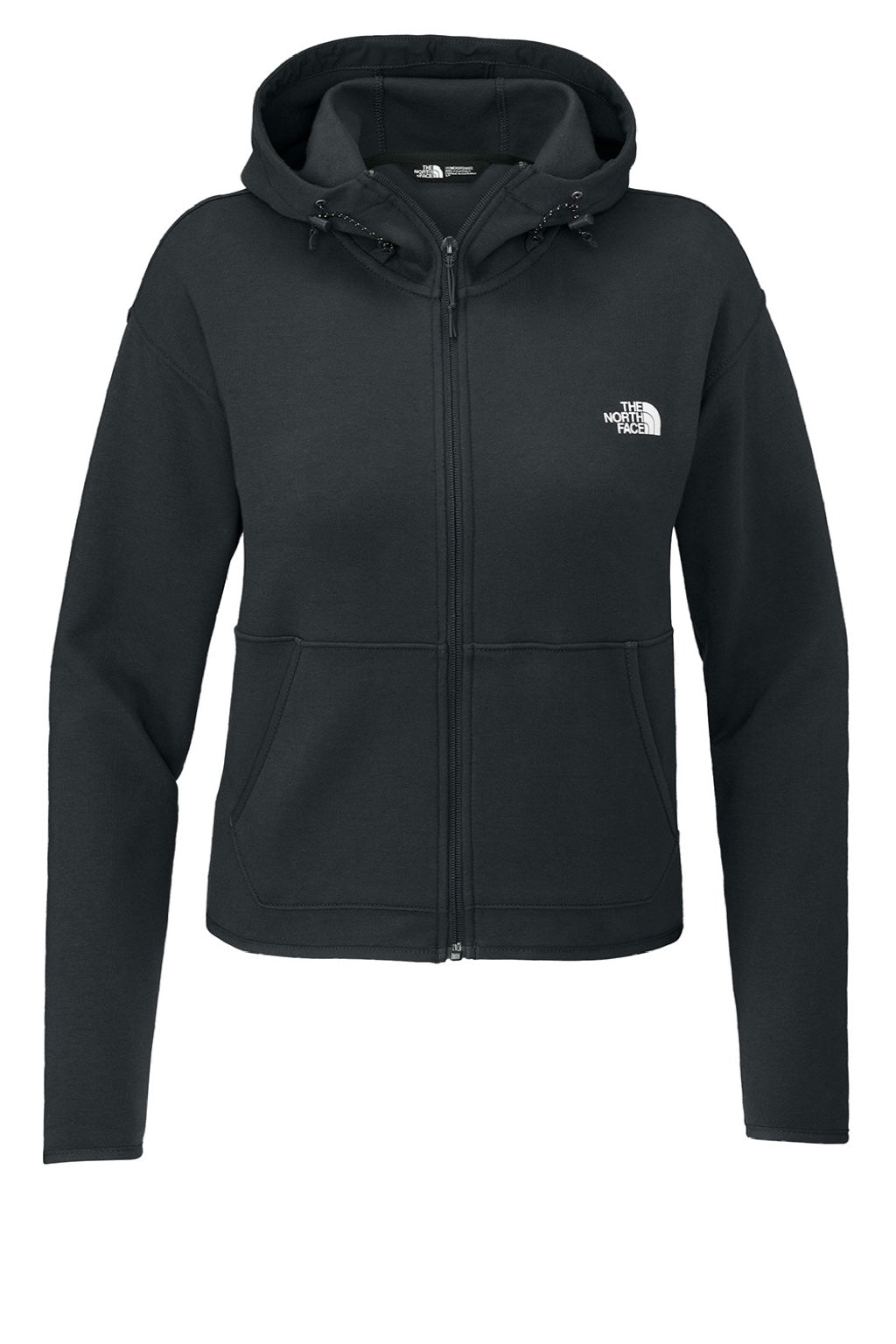 The North Face NF0A8BUT Womens Double Knit Full Zip Hooded Sweatshirt Hoodie w/ Pockets Asphalt Grey Flat Front