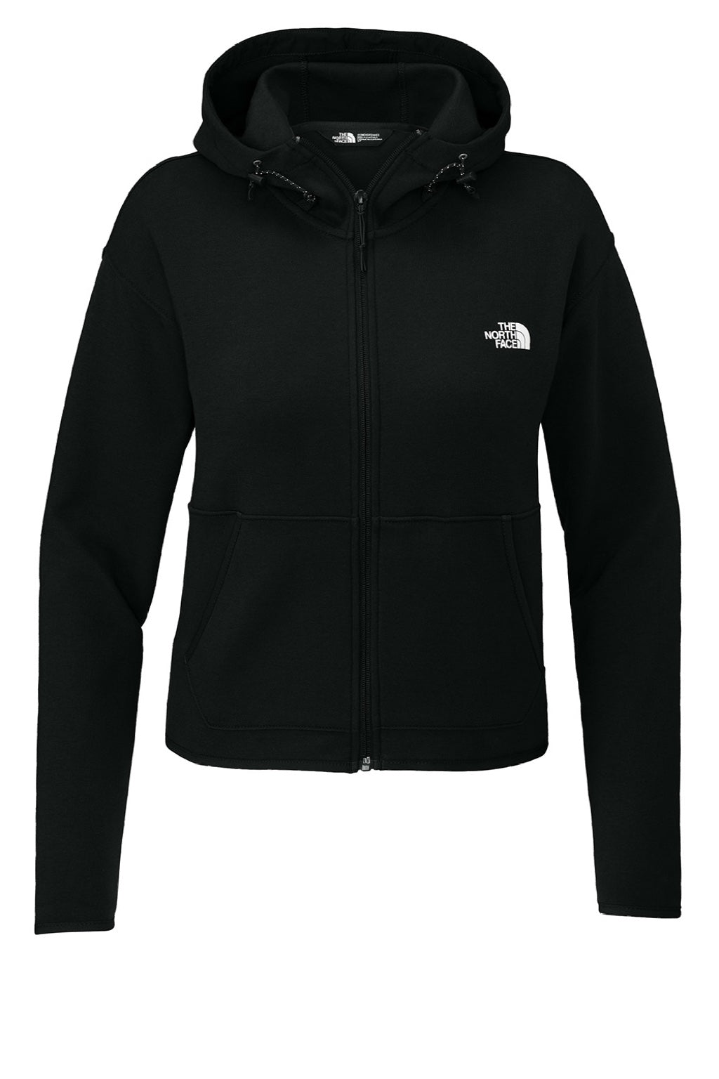 The North Face NF0A8BUT Womens Double Knit Full Zip Hooded Sweatshirt Hoodie w/ Pockets Black Flat Front
