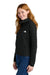 The North Face NF0A8BUT Womens Double Knit Full Zip Hooded Sweatshirt Hoodie w/ Pockets Black Model Side