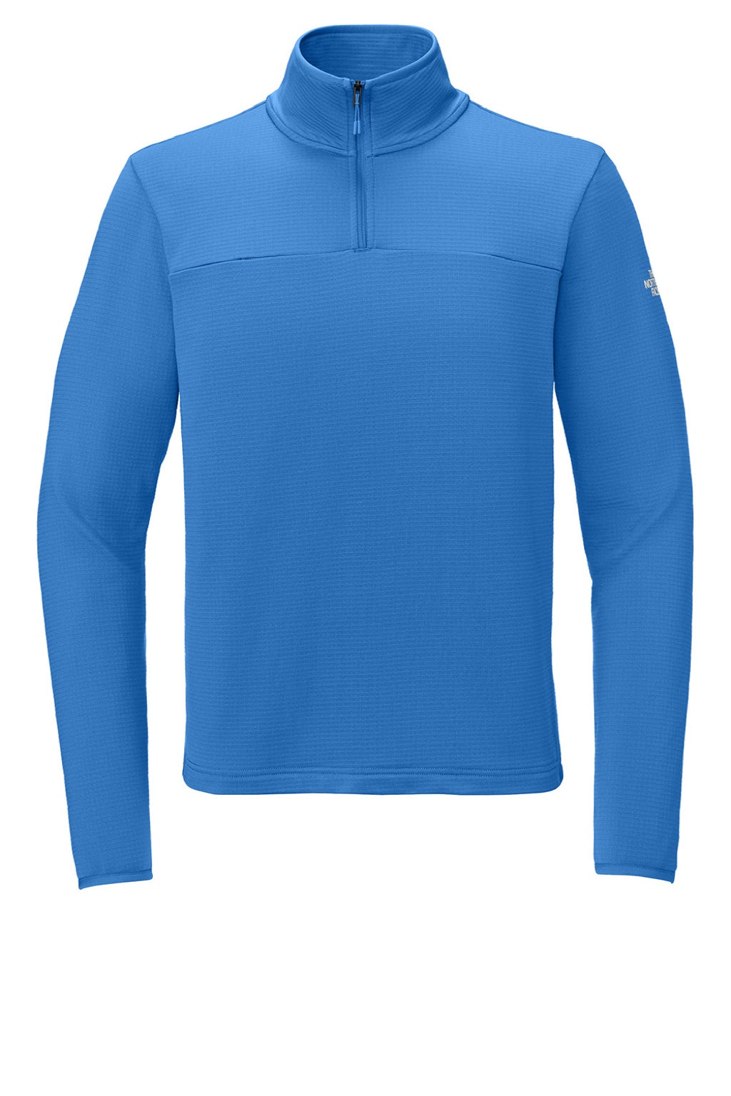 The North Face NF0A8ENJ Mens Aim Fleece 1/4 Zip Sweatshirt Marina Blue Flat Front
