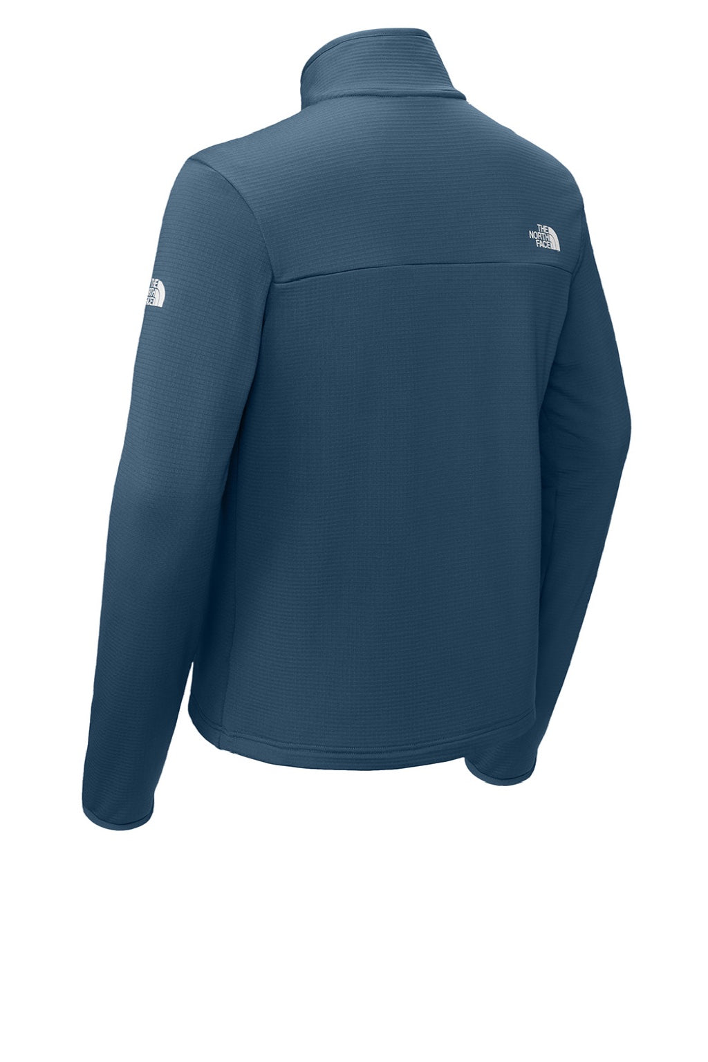 The North Face NF0A8ENJ Mens Aim Fleece 1/4 Zip Sweatshirt Shady Blue Flat Back