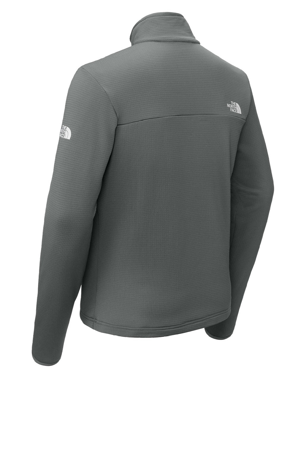 The North Face NF0A8ENK Mens Aim Fleece Full Zip Jacket Smoked Pearl Grey Flat Back