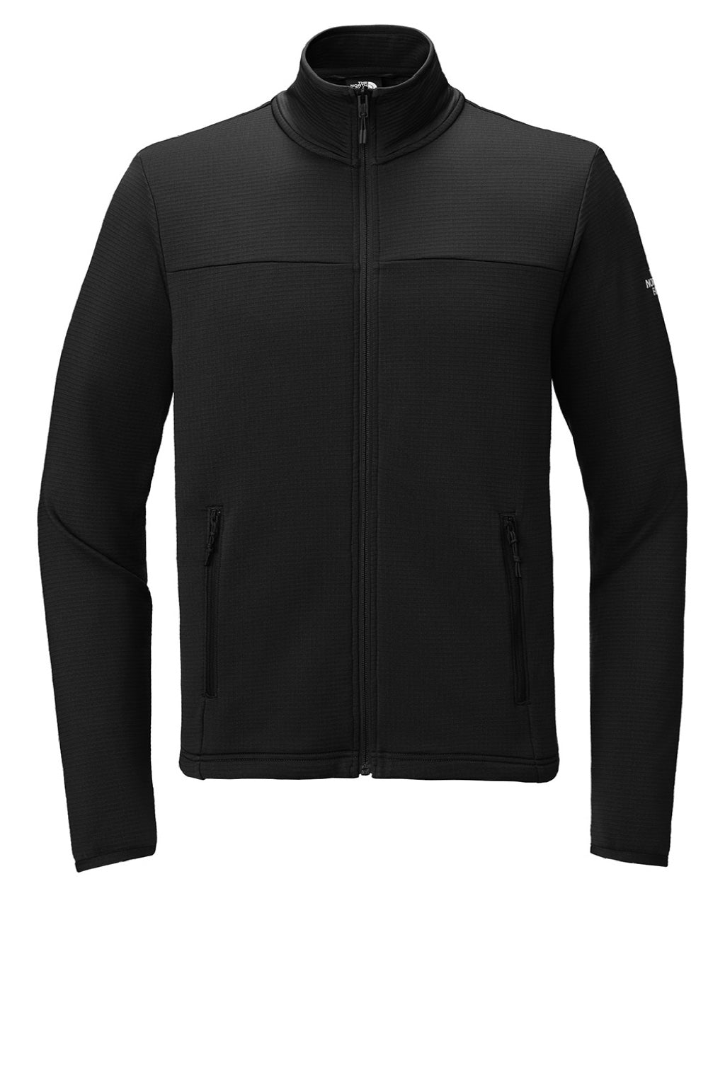 The North Face NF0A8ENK Mens Aim Fleece Full Zip Jacket Black Flat Front