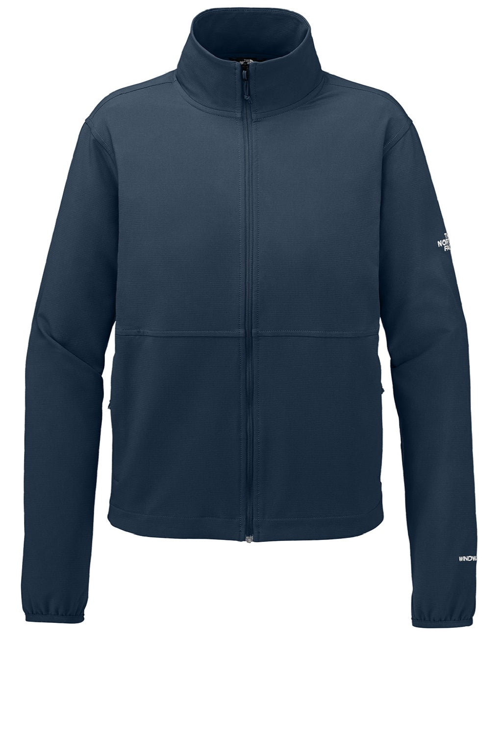The North Face NF0A8ENP Womens Edge Stretch Wind & Water Resistant Full Zip Soft Shell Jacket Summit Navy Blue Flat Front