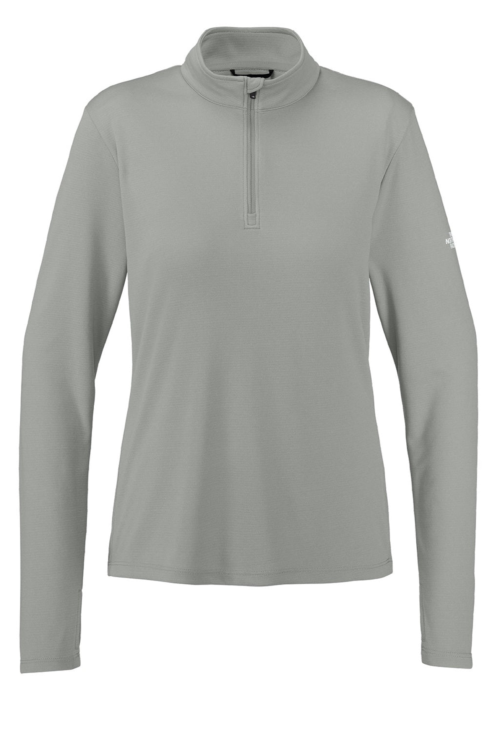 The North Face NF0A8ENQ Womens Ambition Moisture Wicking 1/4 Zip Sweatshirt Heather Meld Grey Flat Front