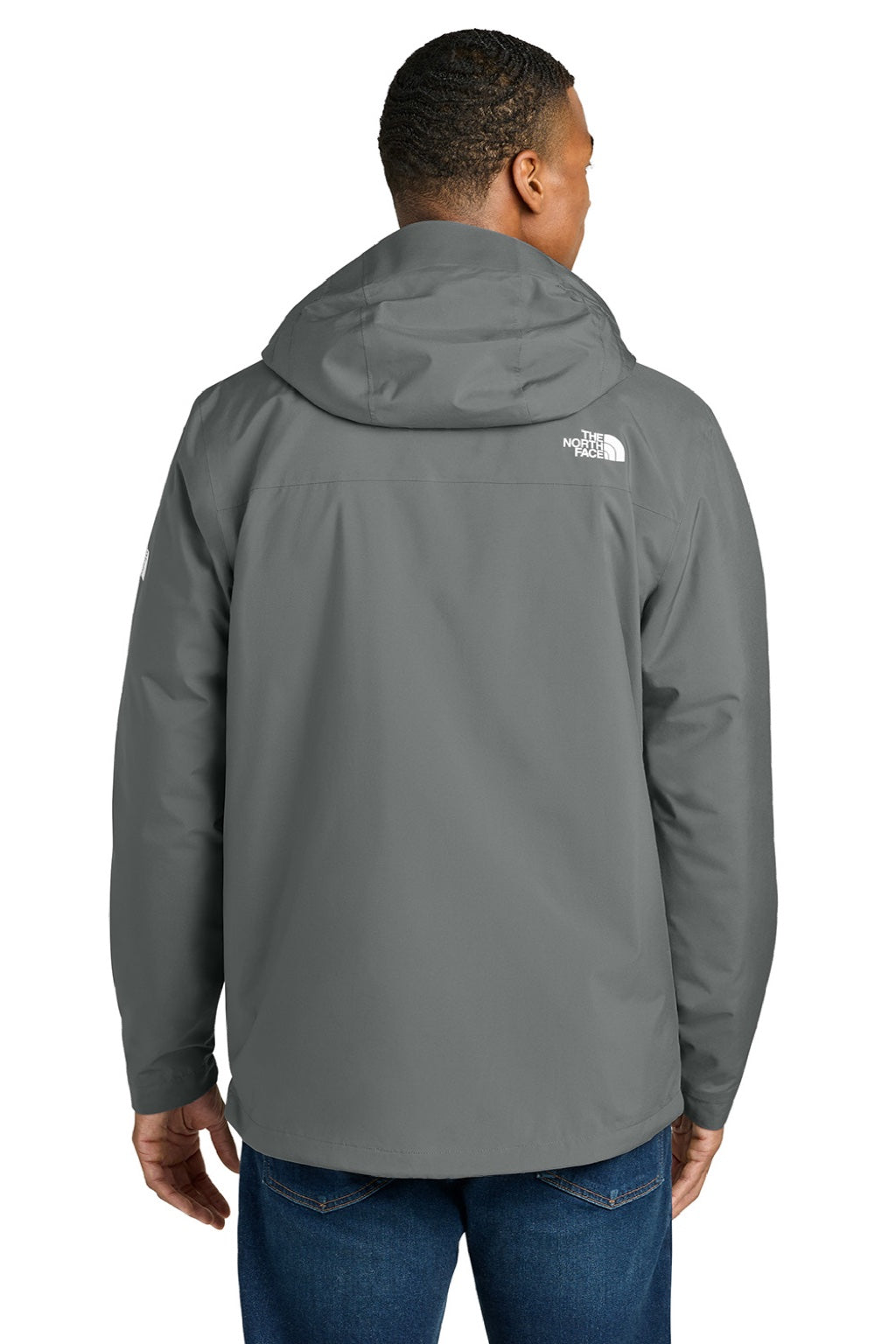 The North Face NF0A8FQH Mens Castle Valley Triclimate Full Zip 3 in 1 Jacket Smoked Pearl Grey Model Back