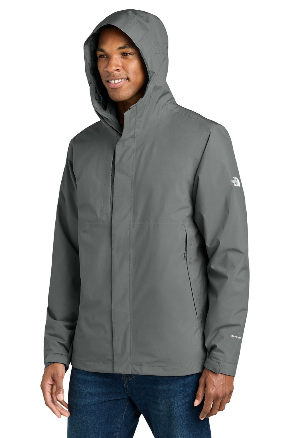 The North Face NF0A8FQH Mens Castle Valley Triclimate Full Zip 3 in 1 Jacket Smoked Pearl Grey Model 3Q