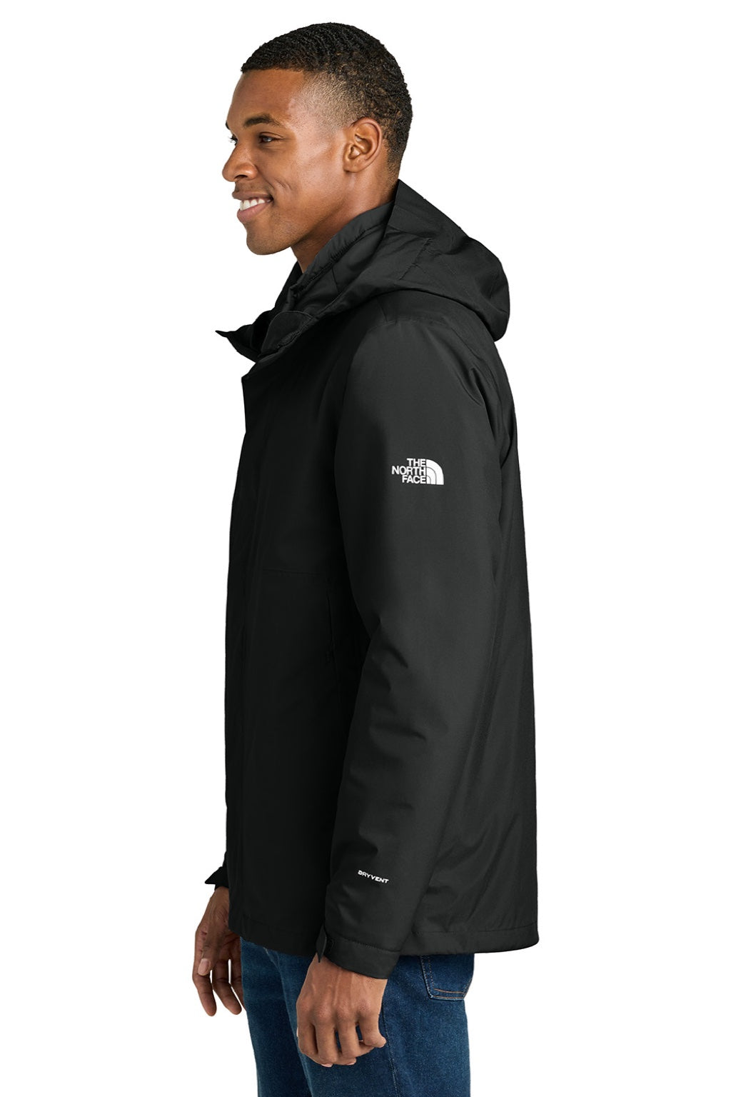 The North Face NF0A8FQH Mens Castle Valley Triclimate Full Zip 3 in 1 Jacket Black Model Side