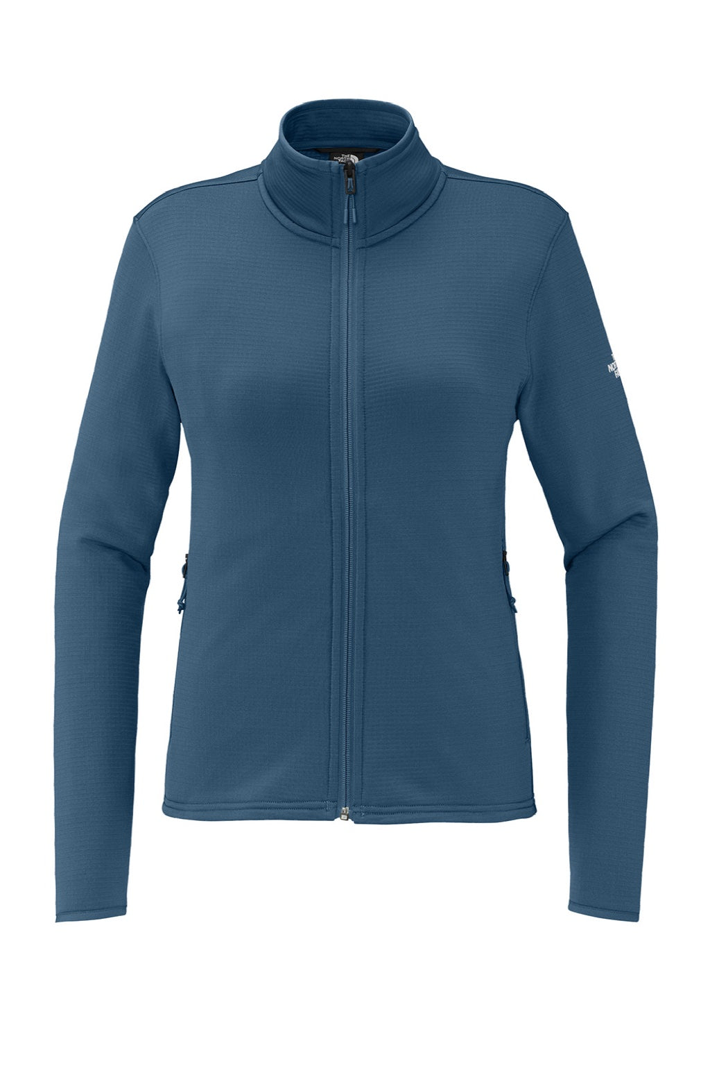 The North Face NF0A8FQJ Womens Aim Full Zip Fleece Jacket Shady Blue Flat Front